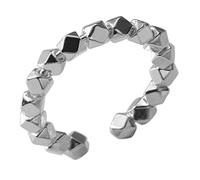 Helen de Lete Anello regolabile in argento Sterling S925 con cubi irregolari dell'età della pietra