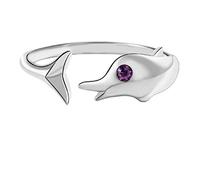 Helen de Lete Anello regolabile in argento Sterling S925 con squalo, Argento sterling
