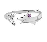 Helen de Lete Anello regolabile in argento Sterling S925 con squalo, Argento sterling