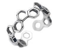 Helen de Lete Anello regolabile in argento Sterling S925, stile vintage, a nido d'ape