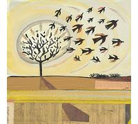 Helen Hallows il Rooks vola Via su Tela, 40 x 40 cm, Motivo: Impronte, Colore: Multicolore