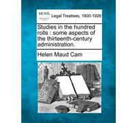Helen Maud Cam Studies in the Hundred Rolls (Tascabile)