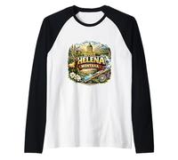 Helena Montana Souvenir Città Visitatore Memorabilia Vacanza Maglia con Maniche Raglan