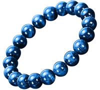 Helena Rose Jewellery Braccialetto spirituale Buddha occhio di tigre blu, pietra naturale, perline da 10 mm, elasticizzato, per uomo e donna, con confezione regalo