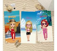 Helengili Asciugamano personalizzato telo mare telo da spiaggia per amicac,asciugamano da bagno da viaggio super morbido personalizzato migliore amico bestie per vacanze estive telo microfibra