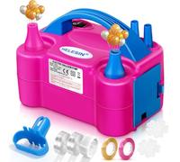 HELESIN Pompa per Palloncini Elettrica, Gonfia Palloncini Elettrico con Accessori Decorativi, Pompa Palloncini Elettrica 2 Modalità, Gonfiatore Palloncino per Decorazioni di Compleanno e Feste（Rosso）