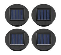 HELESIN Set di 4 luci solari di ricambio 8 cm Top con lampadine LED luminose, IP65, pannello solare impermeabile, pannello solare di ricambio per lampade solari da giardino, lanterna coperchio fai da