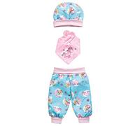 Heless 1080 - Set di Abbigliamento per Bambole, Motivo: Unicorno Emil e Fata Emma, 3 Pezzi con Pantaloni, Berretto e Foulard, Misura 28-35 cm, Blu