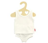 Heless 1221 Abbigliamento per Bambole in Jersey Elastico, Set di Biancheria Intima 2 Pezzi in Bianco con Maglietta e Mutandine per Bambole e Animali di Peluche di Taglia 2835 Cm