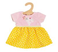 Heless 1360-Abito Bunny Lou Design, Abito con Applicazione di Coniglietti per Bambole e Peluche di Dimensioni 28-35 cm, Pois, 35 cm, 1360