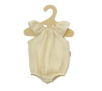 Heless 1413-Vestiti 100% Cotone Biologico, Corpo con Volant in Ecru per Bambole e Peluche di Taglia 28-35 cm, Tinta Unita, Colore Beige, 1412