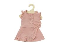 Heless 1423 - 100% organic cotton doll clothes set of 2 with wrap skirt and ruff