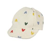 Heless 1531 - Cappellino per Bambole ''Heart Confetti'' in Beige e con Cuori Colorati, per Bambole e Peluche Misura 28-35 cm