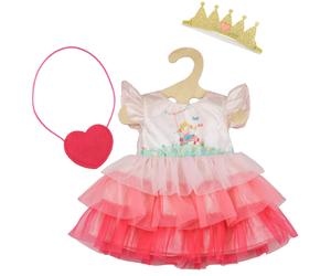 Heless 1580 - Poppenkleertjes, jurk "Prinses Emily", in roze, met hartzakje en k