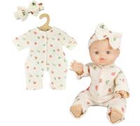 Heless 1681 - Tutina in Mussola per Bambole “Freche Früchtchen” con Grazioso Cerchietto, 100% Cotone Biologico, per Bambole e Peluche di Dimensioni 28-35 cm