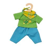 Heless 1721 - Set di Abbigliamento Fair Trade per Bambole, Outfit Max, 3 Pezzi con Pantaloni, Maglietta e Fazzoletto da Collo, Misura 28-35 cm