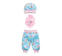 Heless 2080 - Set di Abbigliamento per Bambole, Motivo: Unicorno Emil e Fata Emma, 3 Pezzi con Pantaloni, Berretto e Foulard, Taglia 35-45 cm