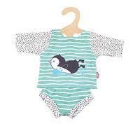 Heless 2118 - Vestito da Nuoto per Bambole a Pois Pinguino, 2 Pezzi con Parte Superiore e Inferiore, Misura 35-45 cm