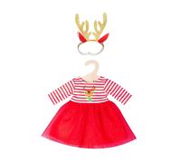 Heless 2151 - Christmas Dress for Dolls in Reindeer Rudi Design, Includes Headba