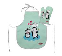 Heless 223 Oven Glove and Apron for Children in Penguin Dots Design, Washable, A