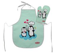 Heless 223 Oven Glove and Apron for Children in Penguin Dots Design, Washable, A
