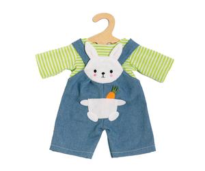 Heless 2316 Doll Clothes in Bunny Lou Design 2-Piece Set with Dungarees and Stri