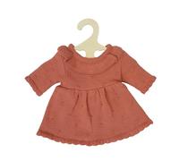 Heless 2490-Vestiti 100% Cotone Biologico, Abito in Maglia Pesca per Bambole e Peluche di Dimensioni 35-45 cm, Tinta Unita, Colore Brown, 2490
