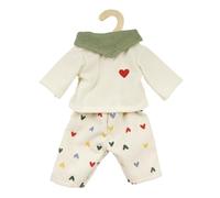 Heless 2516 - Vestiti per Bambole ''Heart Confetti'', Set di 3 Pezzi con Pantaloni di Velluto a Coste, Maglietta e Sciarpa, per Bambole e Peluche di Dimensioni 35-45 cm