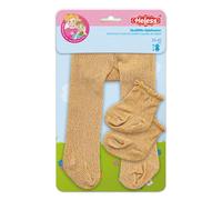 Heless 4761 - Collant con Calze per Bambole, Colore Oro, Taglia 28-35 cm
