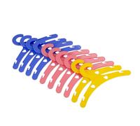 Heless 50778 - Appendiabiti per Bambole Colorati, 10 Pezzi, Circa 18 x 8 cm, Accessorio per Il Guardaroba delle Bambole