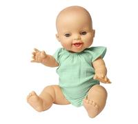 Heless 54030-Bambola Bambina con Corpo in Mussola, con Volant Menta, in Cotone Biologico al 100 per Cento, Misura 34 cm, Colore Mint, One Size, 54030