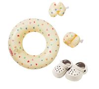 Heless 550-Set Beige Heart Confetti, con Anello da Nuoto, Ali d'Acqua e Zoccoli, per Bambole e Peluche di Dimensioni 35-45 cm, Multicolore, One Size, 550