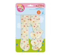 Heless 577 - Collant per Bambole con Calze ''Heart Confetti'', in Beige e Cuori Colorati, per Bambole e Peluche Misura 35-45 cm