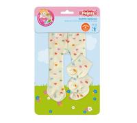 Heless 5771 - Collant per Bambole con Calze ''Heart Confetti'', in Beige e con Cuori Colorati, per Bambole e Peluche Taglia 28-35 cm