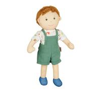 Heless 58 - Bambola di Peluche Bambino Paul con Salopette e Camicia Verde da Indossare e togliere, Alto Circa 32 cm, Morbido Bambolotto da coccolare, Giocare e Amare