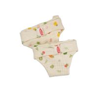 Heless 620 - Pannolino in Mussola per Bambole “Freche Früchtchen”, in Cotone Biologico al 100%, per Bambole e Peluche di 35-45 cm