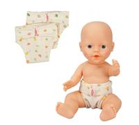 Heless 6201 - Pannolino in Mussola per Bambole Freche Früchtchen, 100% Cotone Biologico, per Peluche e Bambole di 28-35 cm