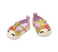 Heless 749 - Ballerine unicorno per bambole e animali di peluche in bianco rosa con glitter argento e oro, misura 38-45 cm