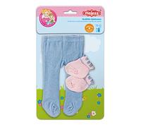 Heless 750 - Collant con Calze per Bambole in Diversi Colori Pastello, 1 di 3 Disegni (a Scelta Casuale), Taglia 28-35 cm