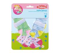 Heless 8791 - Vestiti per Bambole con Design di Animali Divertenti, Set di 3 Calzini con Motivi Colorati in 3 Disegni, per Bambole e Peluche di Dimensioni 28-35 cm