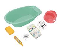 Heless 911 - Vasca da Bagno per Bambole con Molti Accessori, 7 Pezzi, Colore Menta, per Divertimento e Cura delle Bambole