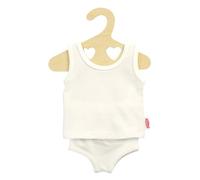 Heless 9221 Abbigliamento per Bambole in Jersey Elastico, Set di Biancheria Intima 2 Pezzi in Bianco con Maglietta e Mutandine per Bambole e Animali di Peluche di Dimensioni 2025 Cm
