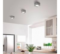 Helestra Kari Lampada da soffitto LED, nichel opaco - quadrato