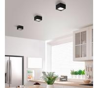 Helestra Kari Lampada da soffitto LED, nero opaco - quadrato