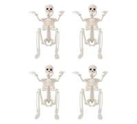 HELEVIA 4pcs Scheletro Umano in Finto, Articolazione Mobile in Plastica Posabile Skeletro Umano per il Corpo Pieno Artificiale 40 Cm, per Decorazioni di Halloween Festenza Haunted