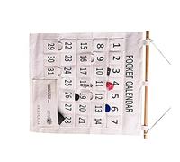HELEVIA Calendario Tascabile con Slot Numerati per il Controllo della | Materiale in Cotone e Lino, Organizer da Parete, Ideale per Riporre la Casa o la Scuola