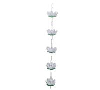 HELEVIA Catena di Pioggia di Scarico della Trincea, Catcher in Alluminio di Acqua Piovana Esterna con Ganci 5 Fiori, per Eaves Bianchi 110 Cm
