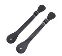HELEVIA Cinturini per Speroni, Realizzati in Pelle Nappa Sintetica Ad Alta Resistenza con Strass, Lunghezza Regolabile 22 Cm, per Stivali da Cowboy Western e Attrezzatura da Equit (Nero)