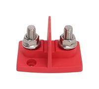 HELEVIA Connettori per Cavo Doppio Powerpost Connettore per Cavo Doppio M10 con 2 Isolanti per Auto, Nave, Camion, DC12 a 48V (Rossa)