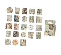 HELEVIA Decalcomanie Decorative per Diario con Motivo Orologio Vintage da 46 Pezzi, Adesivi Autoadesivi per Manuali, Quaderni, Album (Teoria della rotazione degli anni)